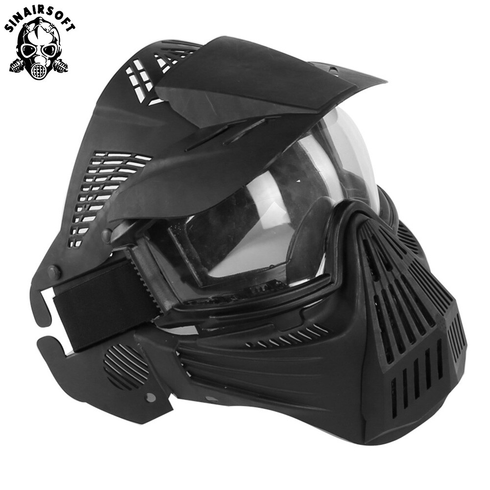 Tactical Full Face Protective Safety Mask CS Helmet W/ Goggles Airsoft Paintball