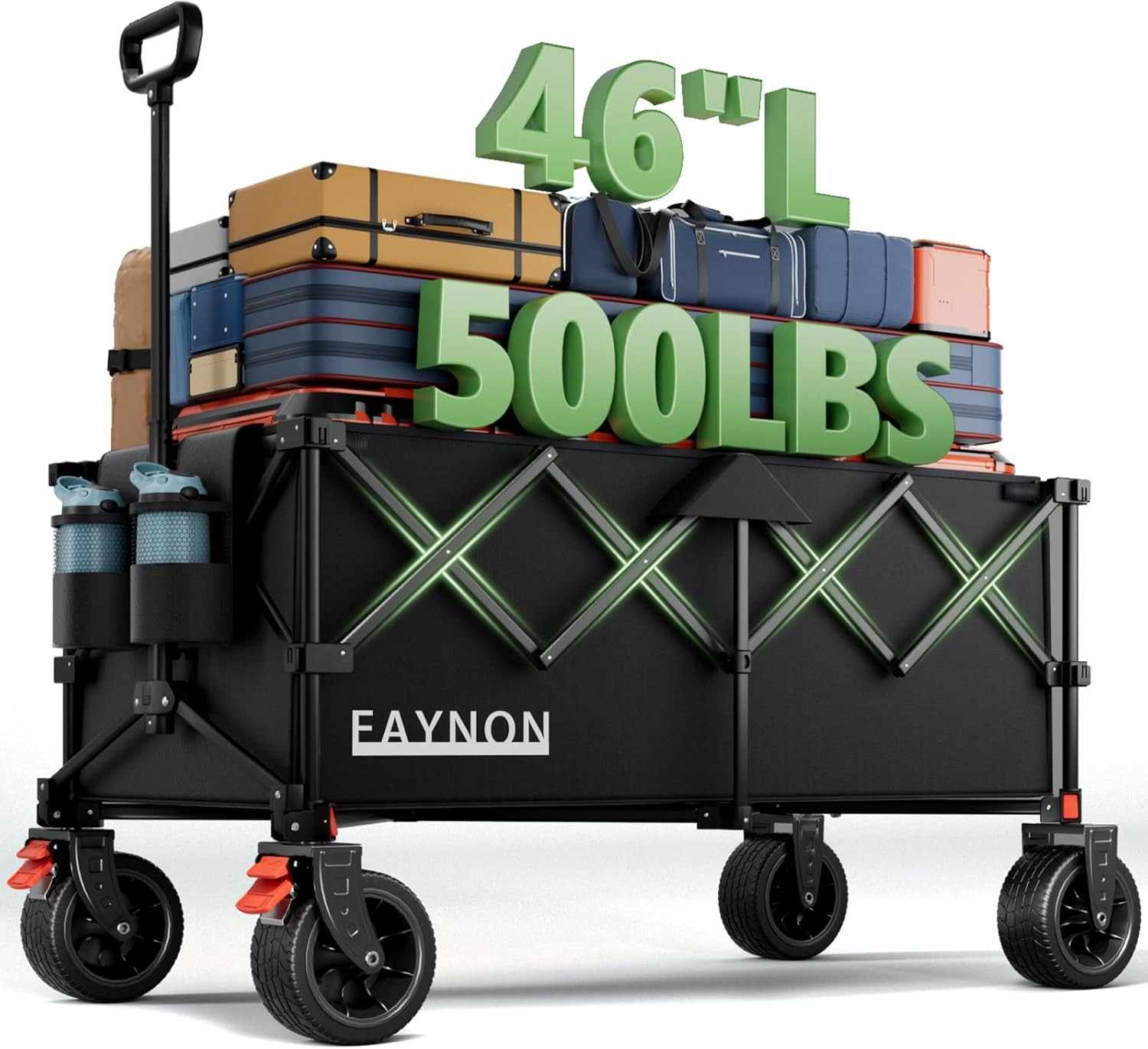 L Collapsible Foldable Extended Wagon, 500LB Weight acity with Heavy