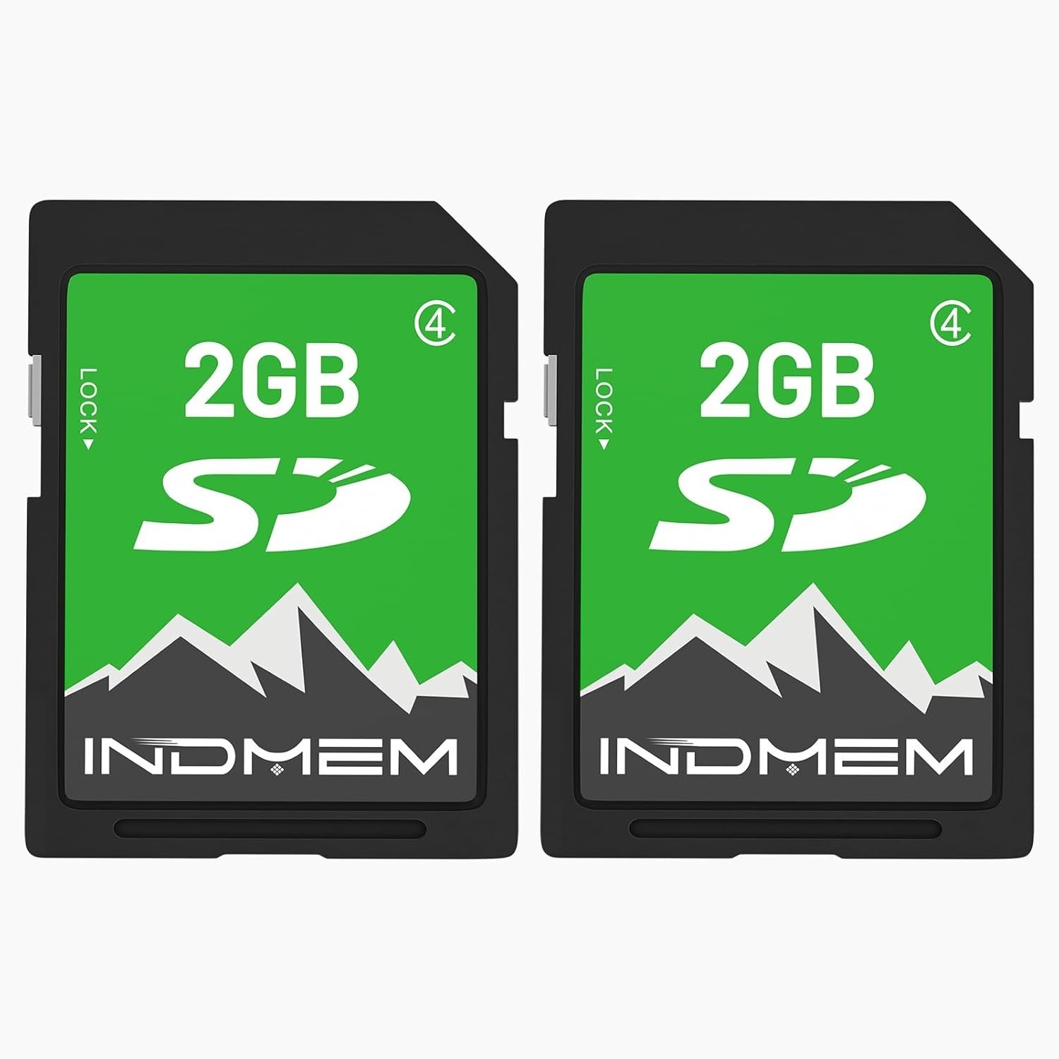 2GB SD Card, 2 Pack 2GB Class 4 Flash Memory Card 2G SLC Standard Secure Digi...