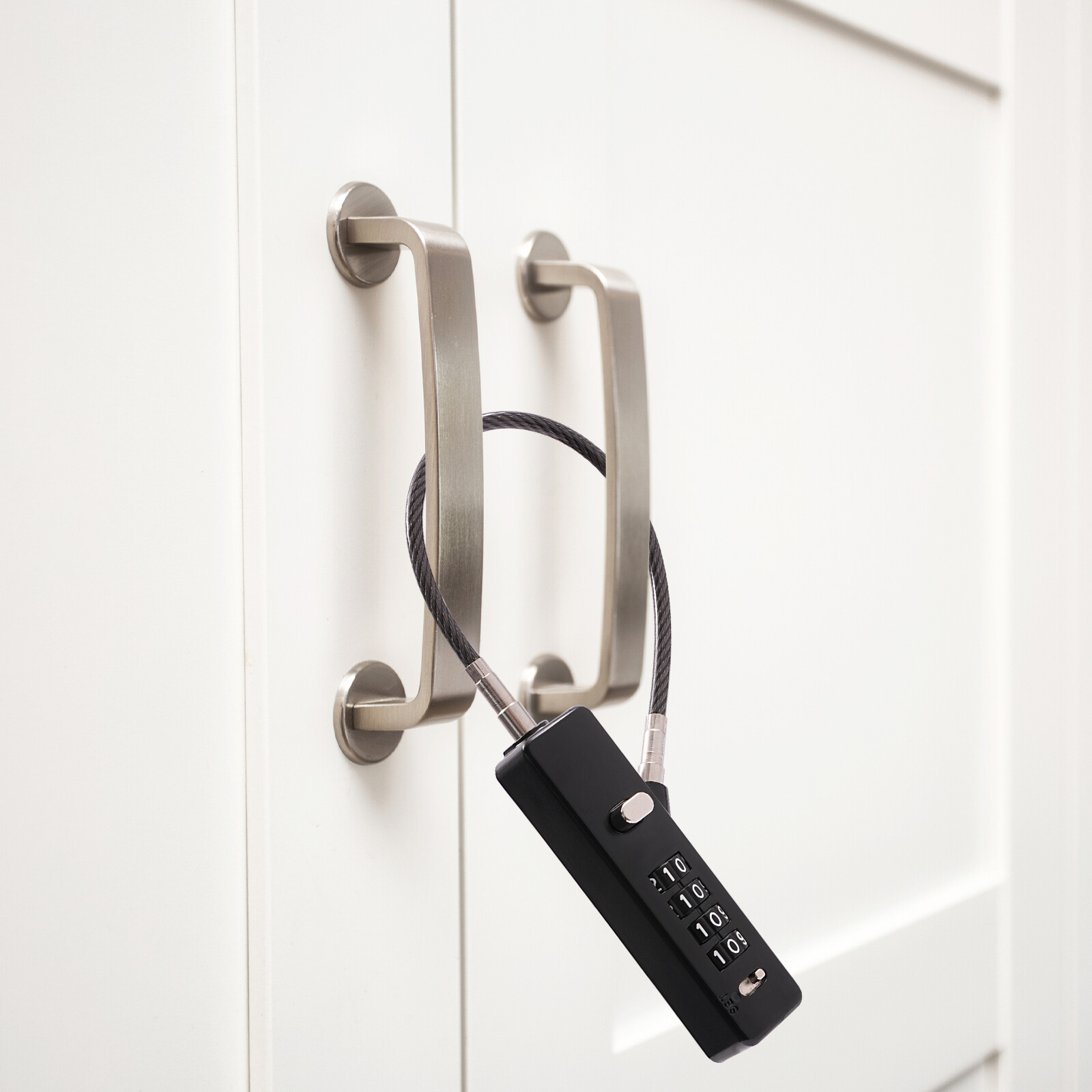 Black Cable Combination Lock 4 Digit Dial Lock with 3* Steel Cables 30/60/120cm