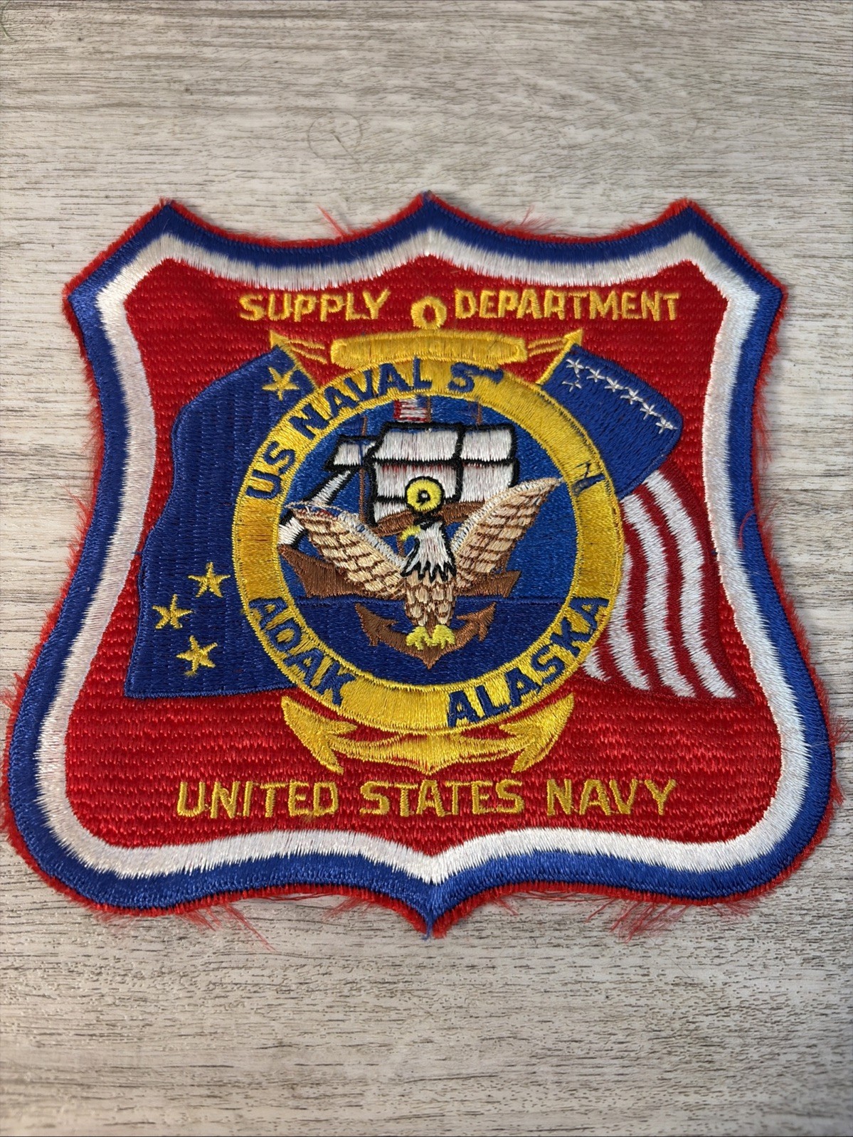 US Naval Station Adak Alaska Supply Department Jacket Patch 6" FLAWS