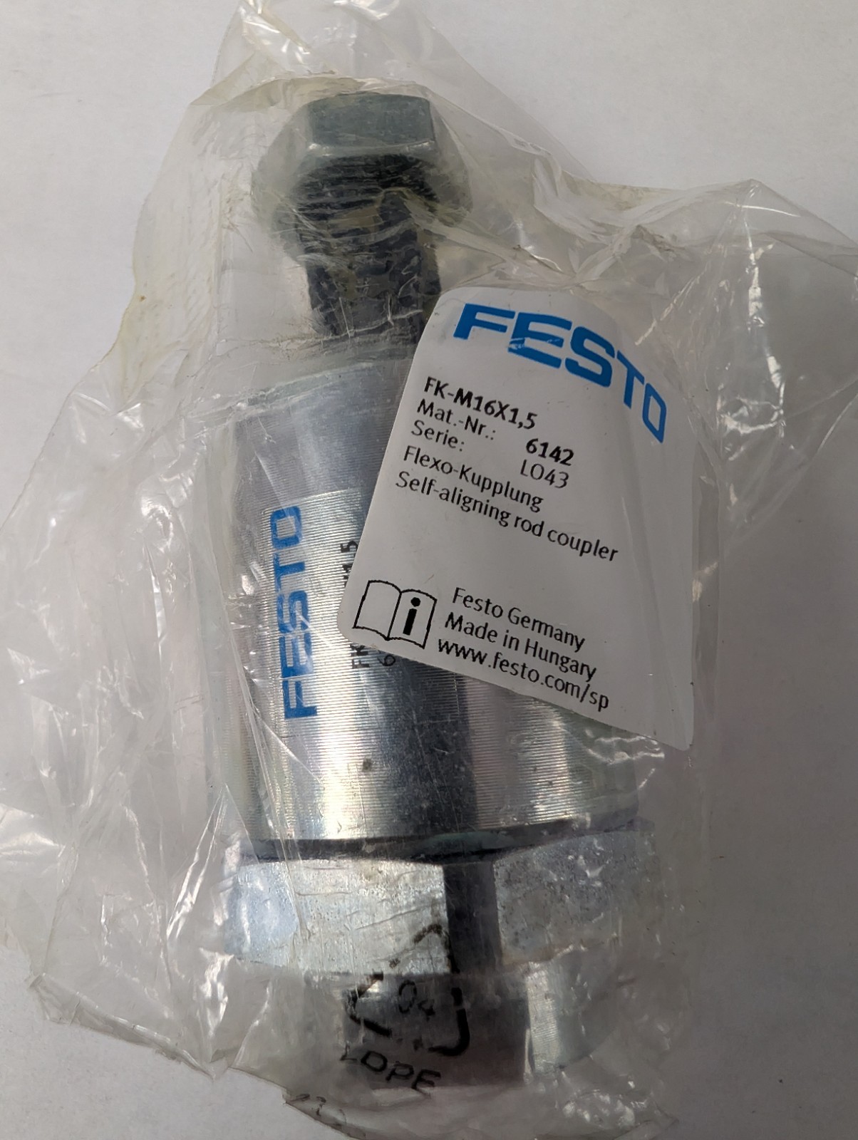 Festo FK-M16X1.5, Self Aligning Rod Coupler,  New