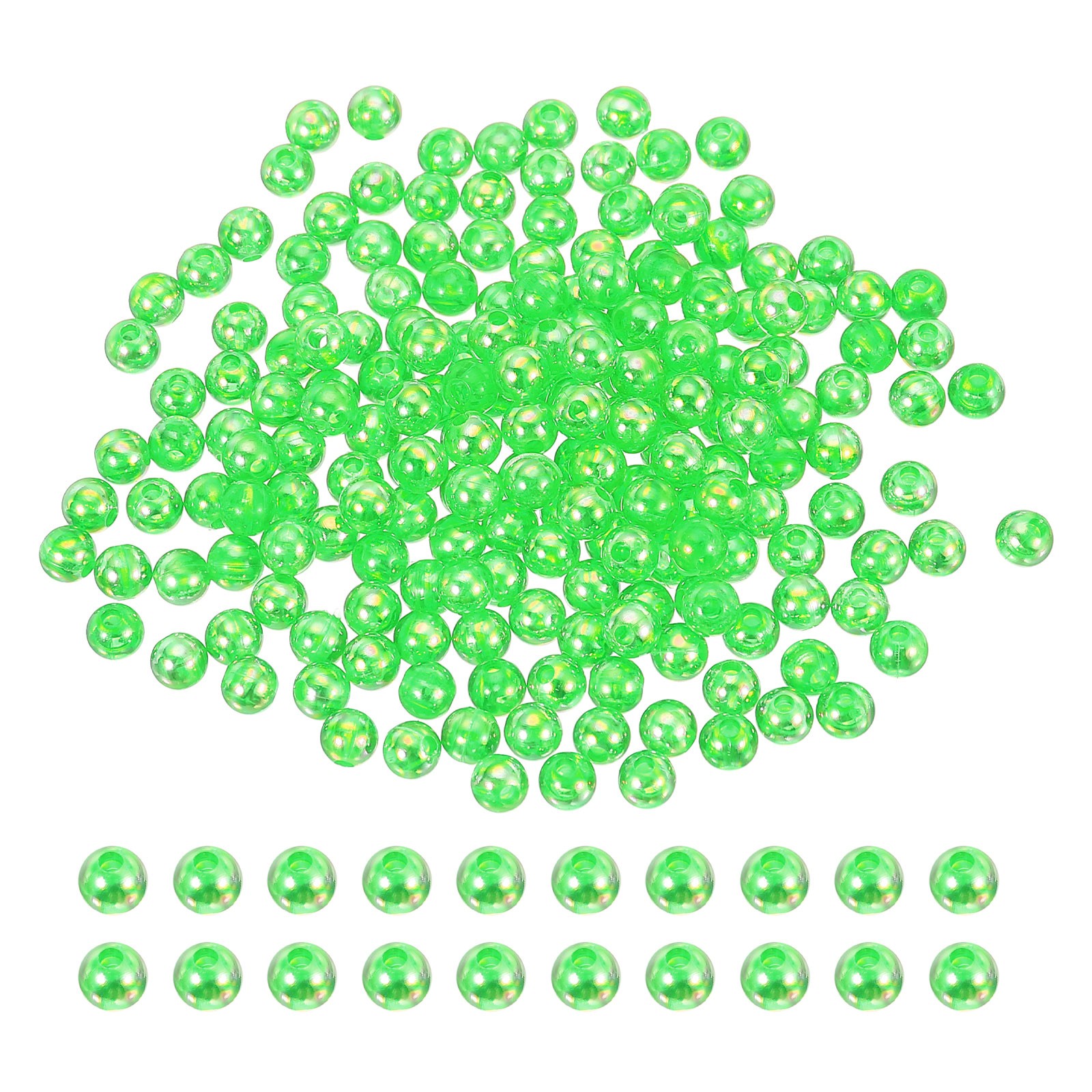 6mm Fishing Bead, 200 Pcs Acrylic Rubber Fishing Bait Eggs Rig Bead, Light Green