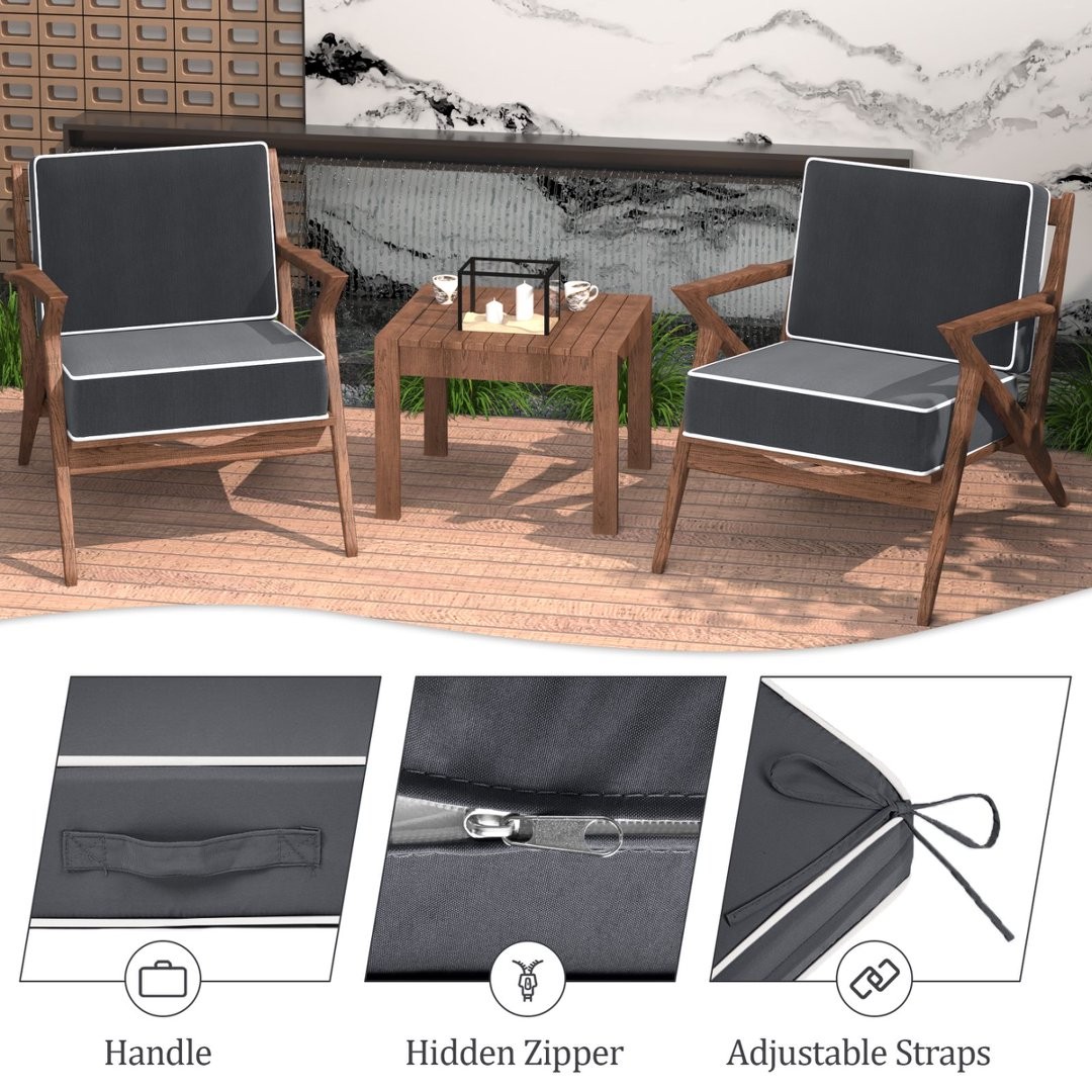 24X24 Inch Deep Seat Patio Chair Cushion Pads with Removable Cover Waterpoof