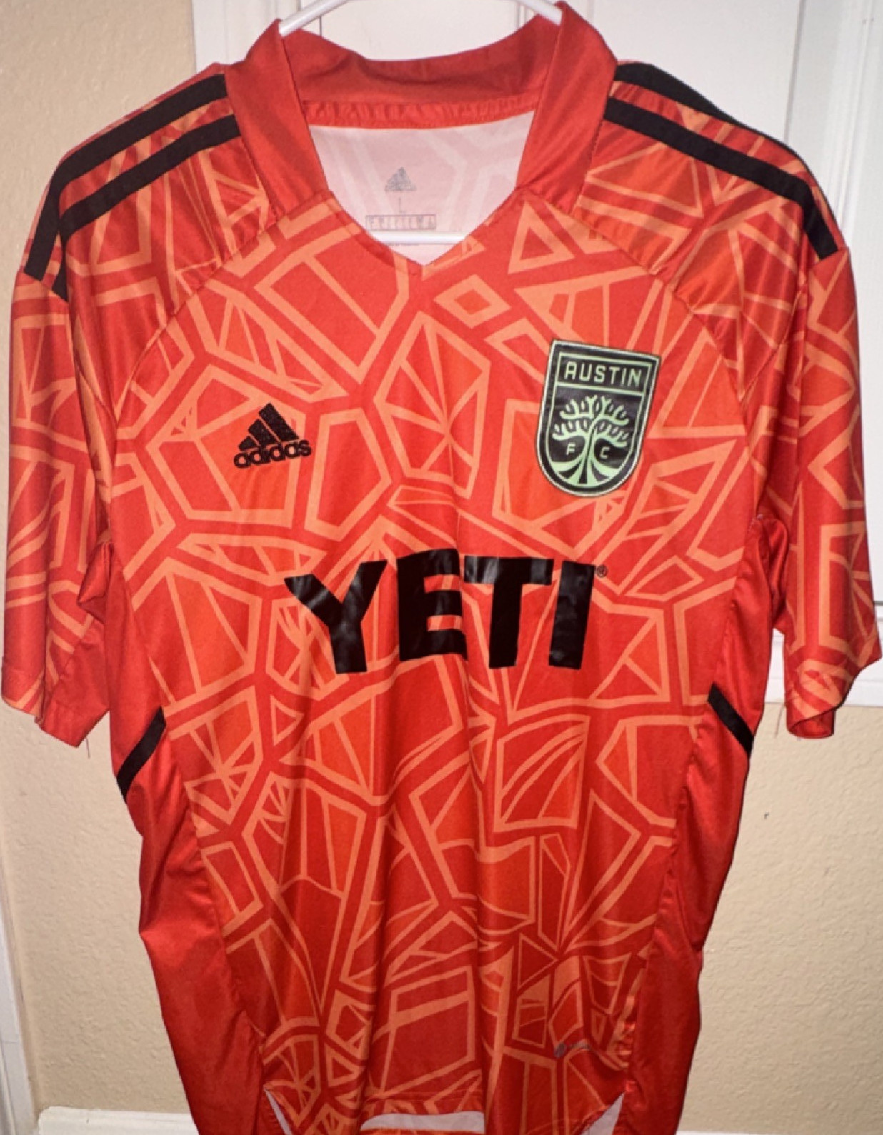 adidas Austin FC Orange Black Soccer Jersey Men's Size L