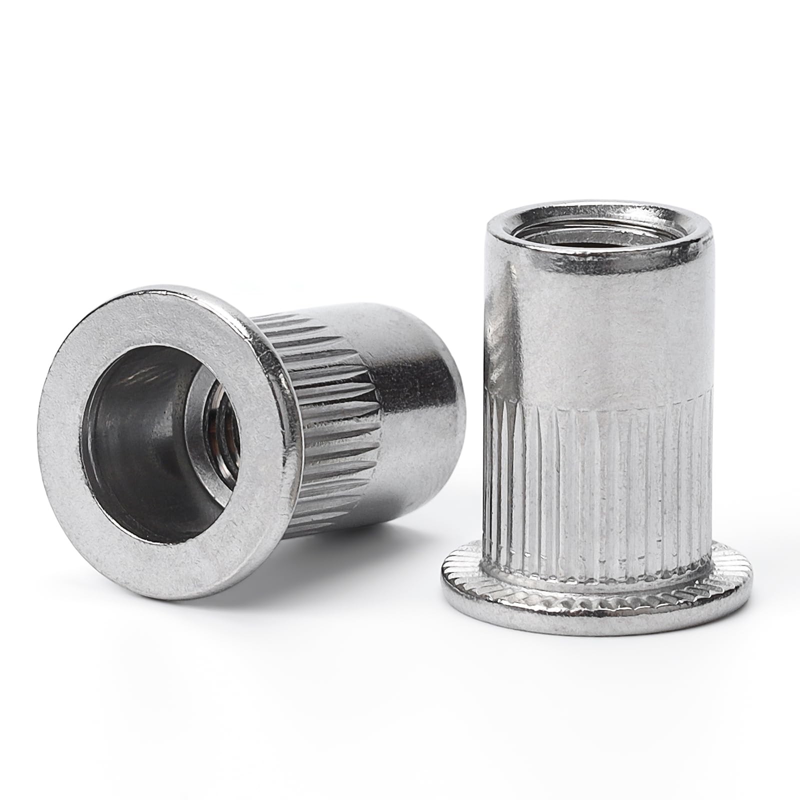 100 PCS #632 UNC Rivet Nut 304 Stainless Steel Flat Head Thread Insert