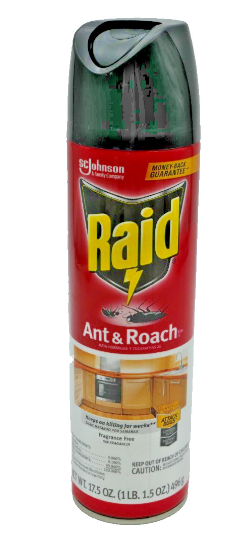 Raid Ant & Roach Killer 26 Fragrance Free 17.5 oz Insect Spray Kills Bugs on Con