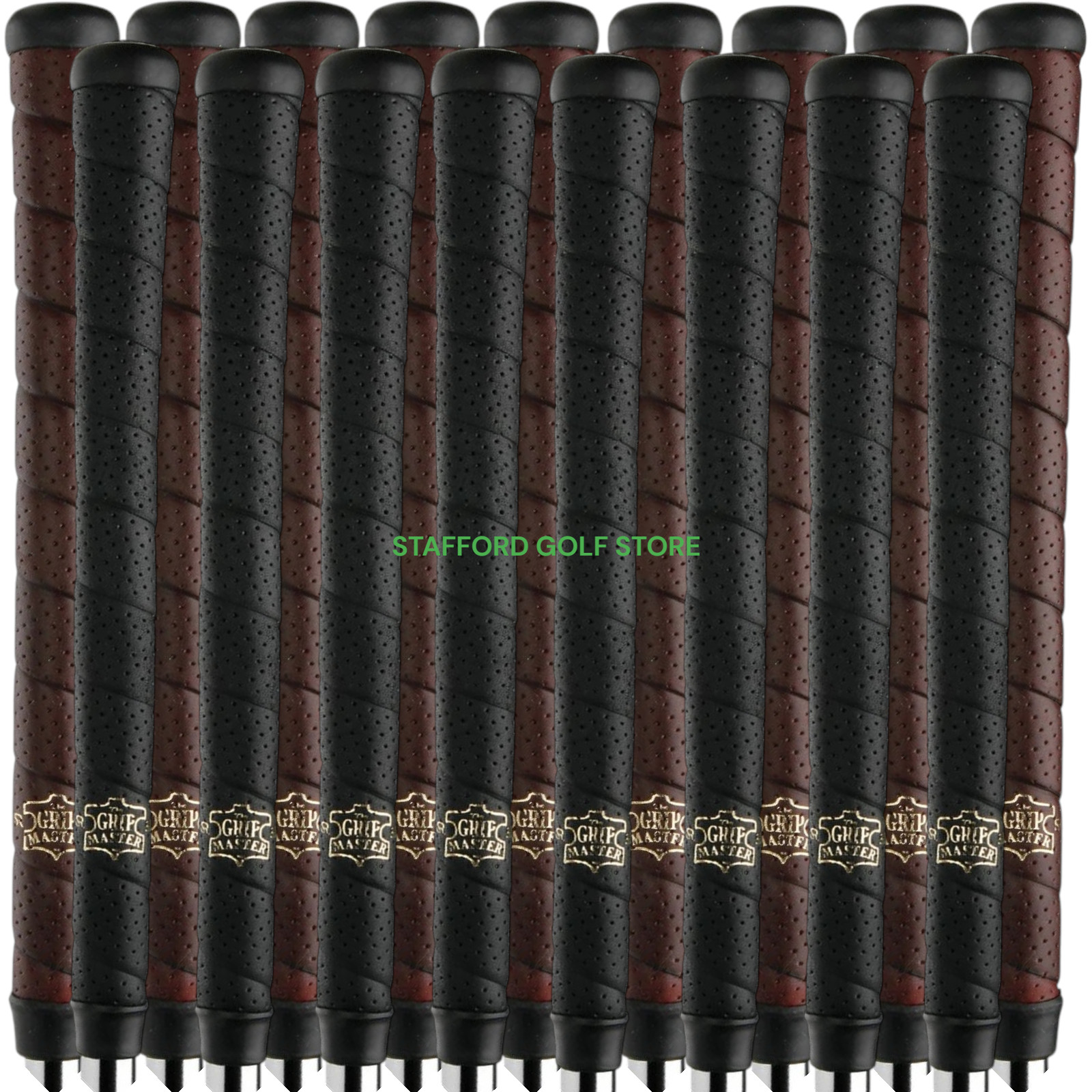 The Grip Master Tour Classic Wrap Leather Golf Grip Standard Midsize Black Brown