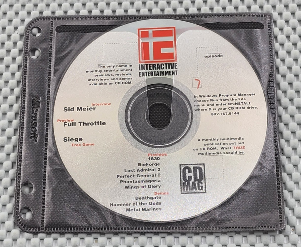 1994 IE Interactice Entertainment 7 CD-ROM PC Seige Full Throttle Phantasmagoria