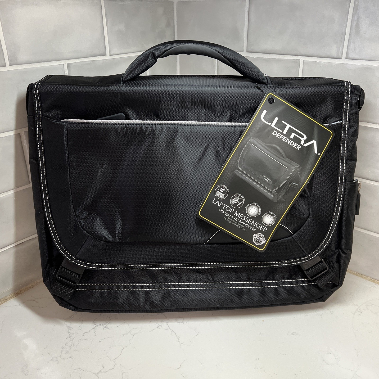 NEW Ultra Defender Messenger 16” Notebook Laptop Shoulder Bag Tear Resistant D4