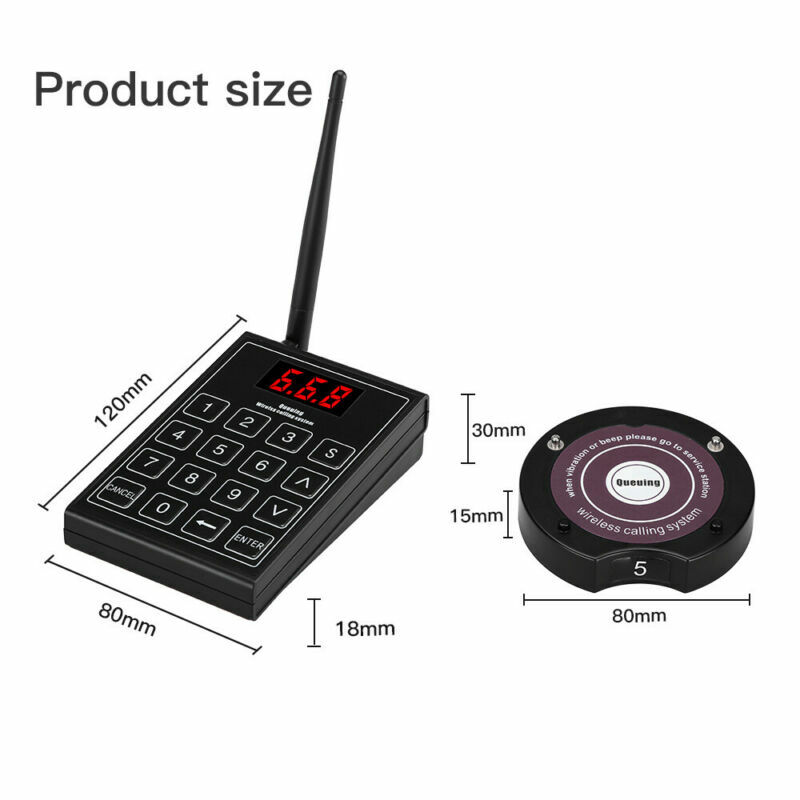Restaurant Wireless Paging Equipment +10 Coaster Pagers Fast Food Calling system