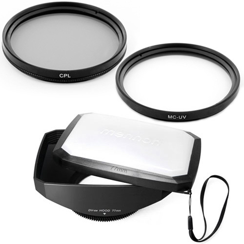 77mm 16:9 Wide Lens Hood,CPL,MCUV Filters for Sony SLT-A37,A57, A77, A65 DSLR,US