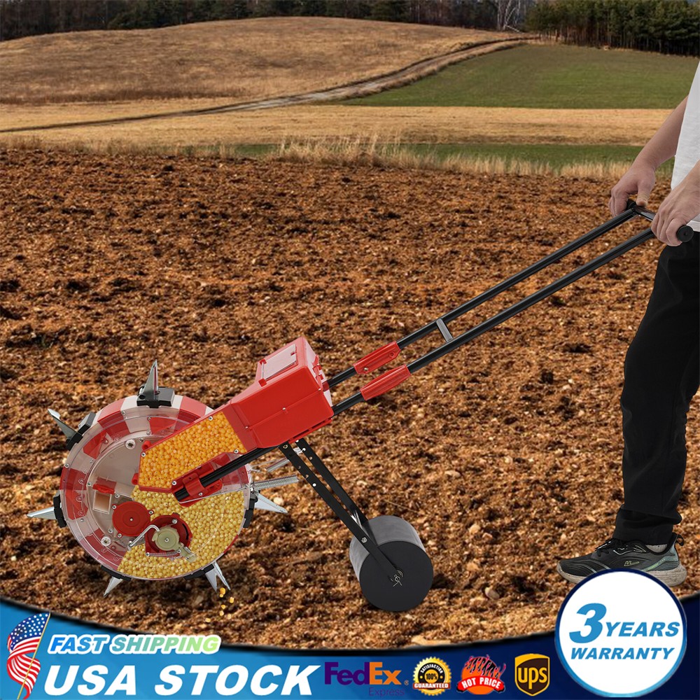 Modern 7-Nozzles Garden Seeder Red Manual Seeder Hand-push Seeder Red Durable US