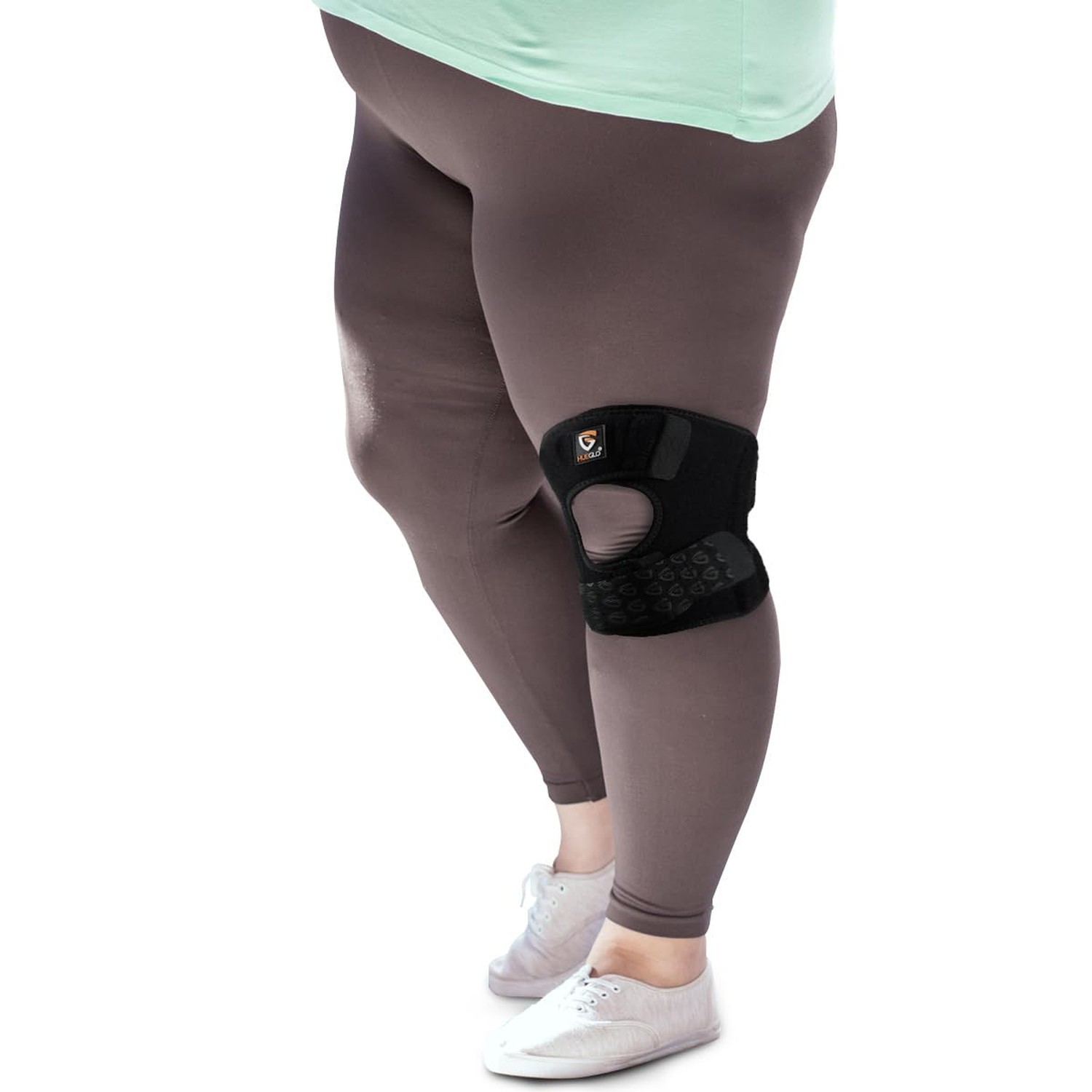 HUEGLO Plus Size Knee Brace for Women and Men Knee Pain Relief,Adjustable Pat...