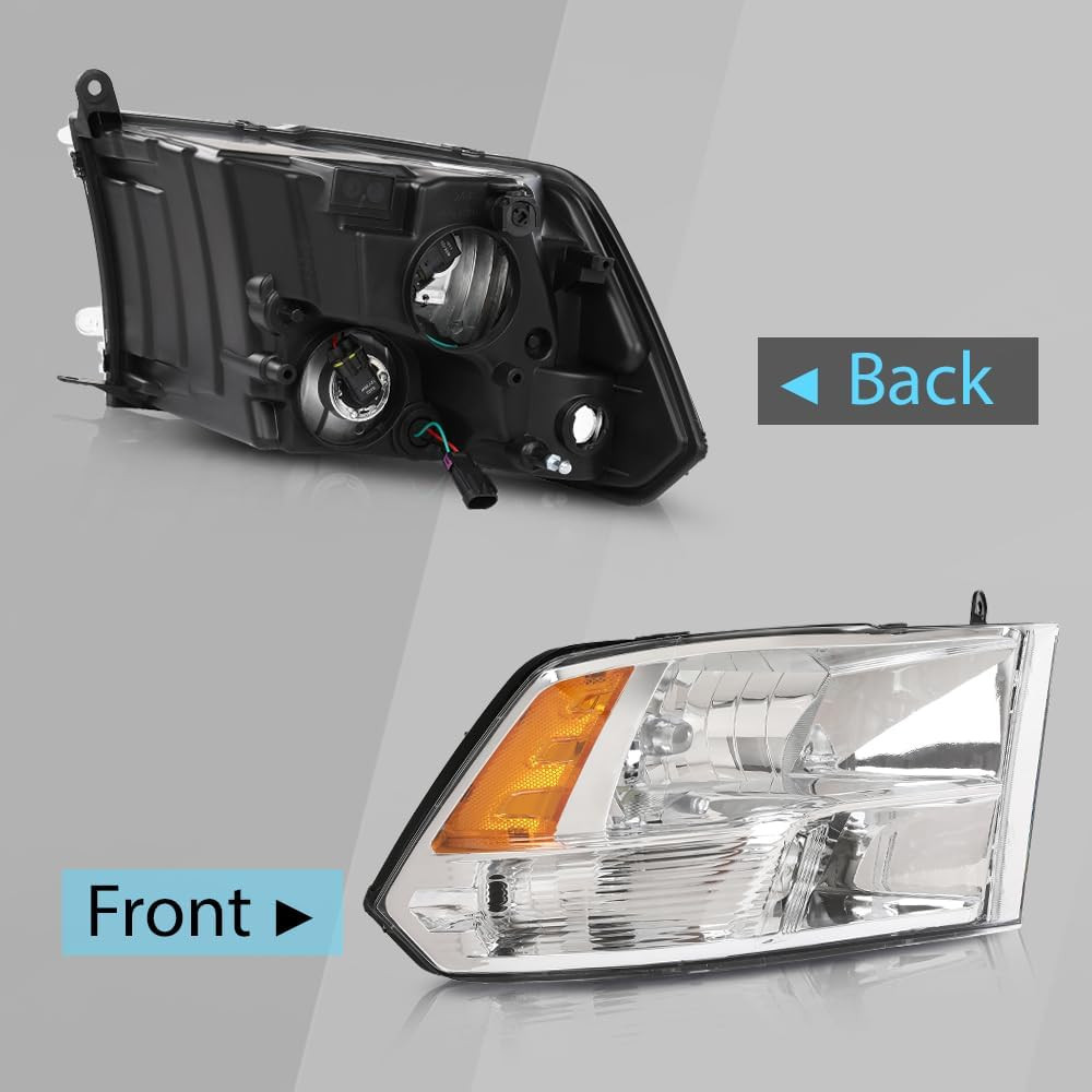Front Headlights for 2009-2018 Dodge Ram 1500 2500 3500 Left Right Factory Style