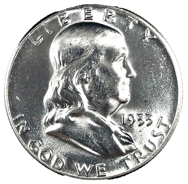 1955 Franklin Half Dollar BU-Unc. Silver 50c US Coin # 103