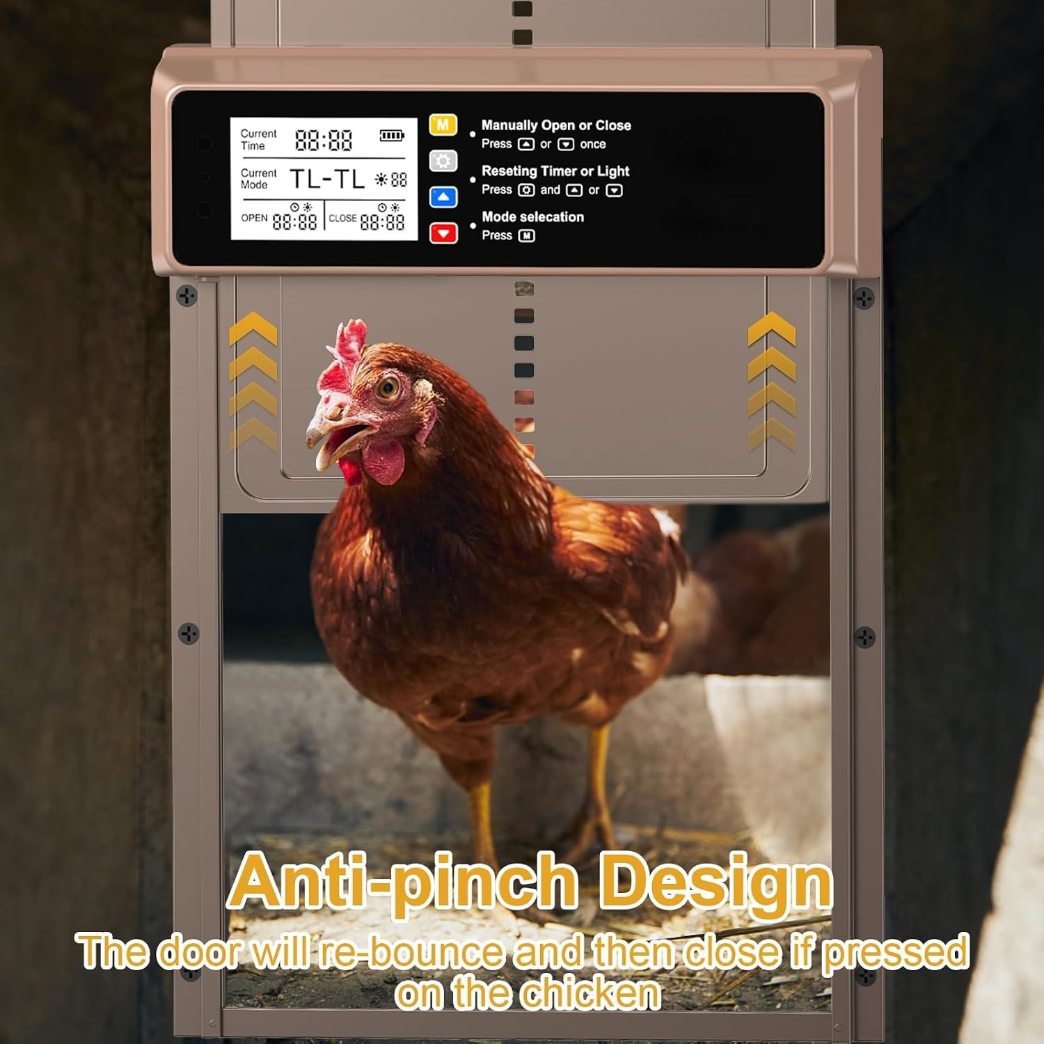 Solar-Powered Automatic Chicken Coop Door with Timer