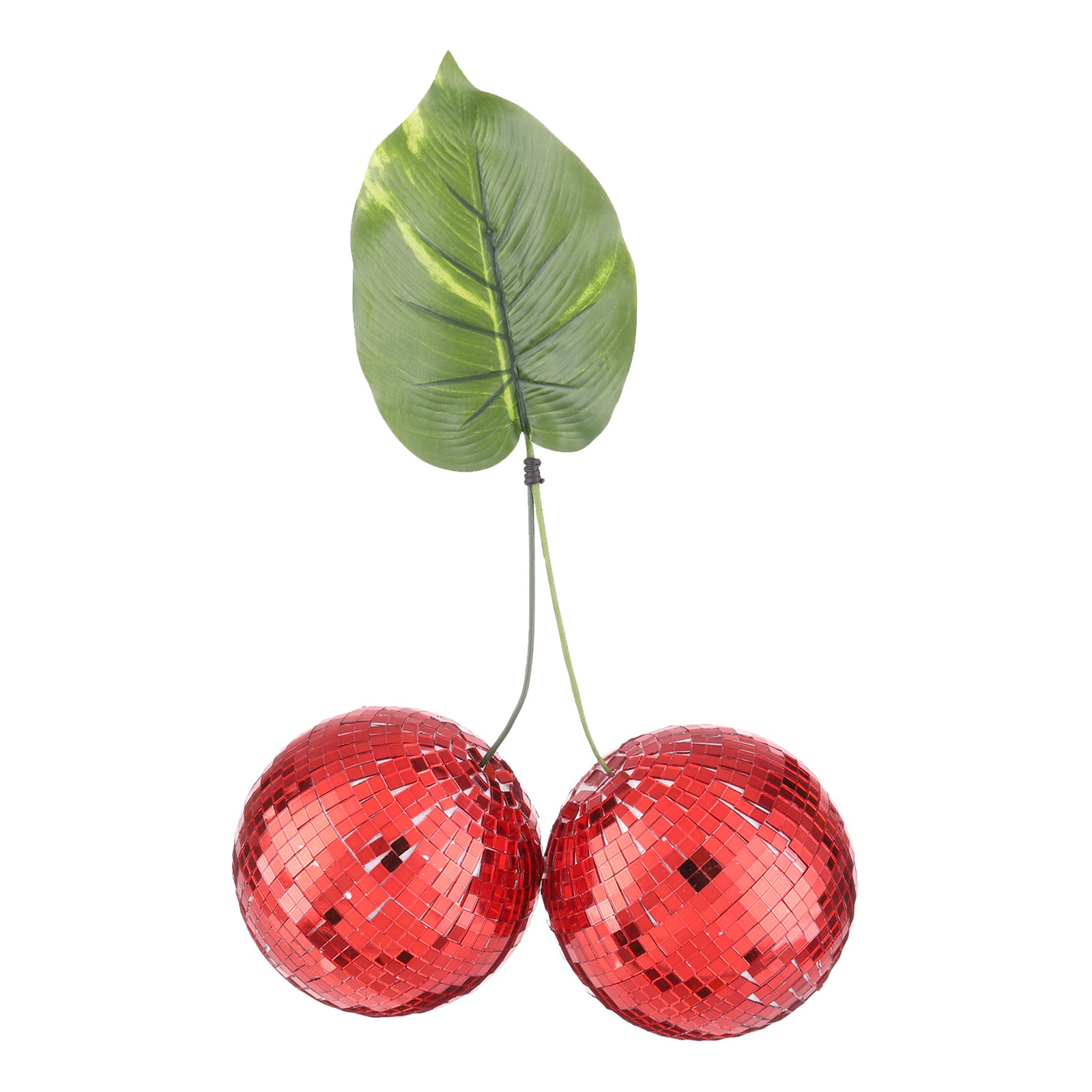 Decorative Cherry Disco Ball 4 Inch Red Double Mirror