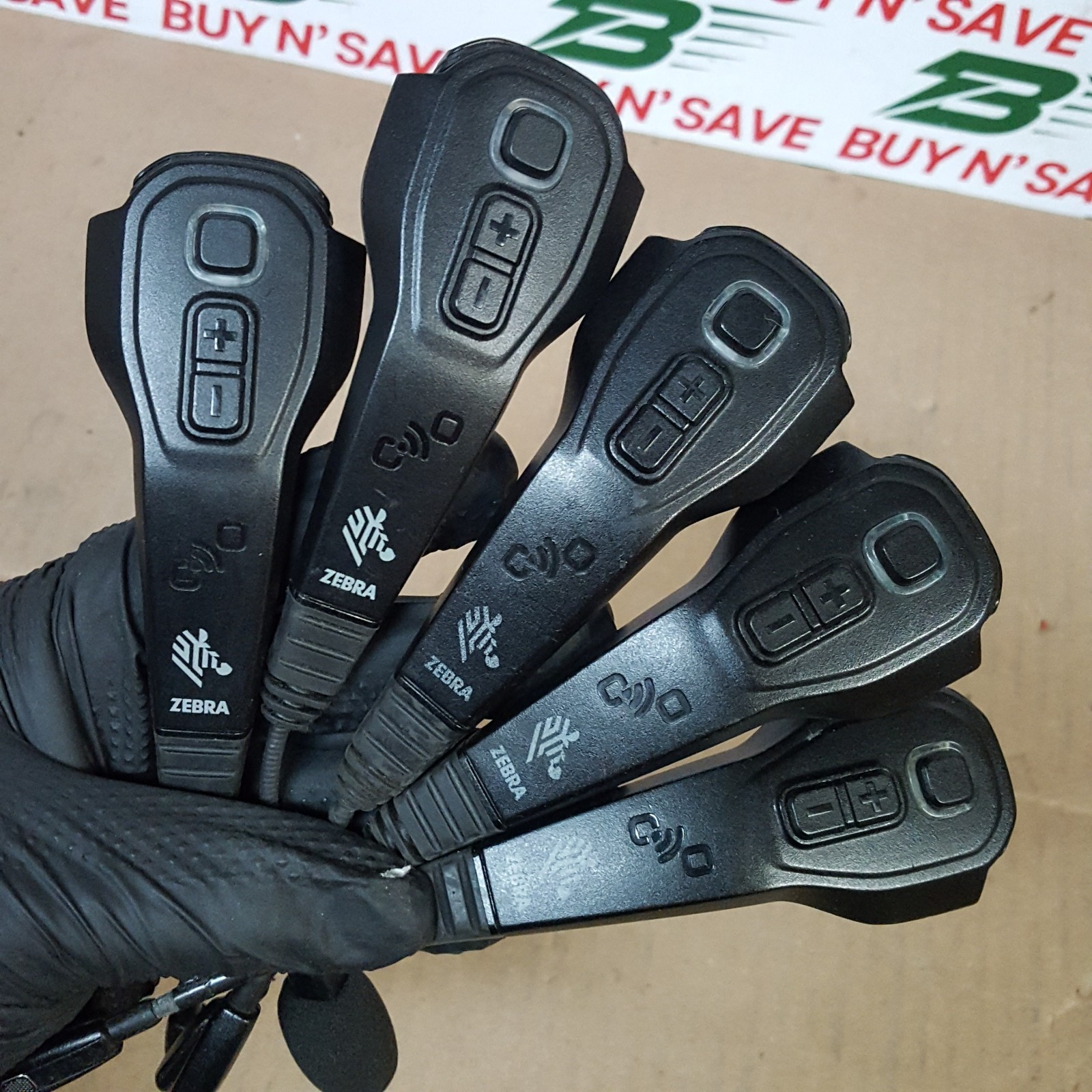 Lot of 5 - Zebra HS3100 Mics Only - Incomplete (No Bttrs/Chrgr/Headset) - PARTS