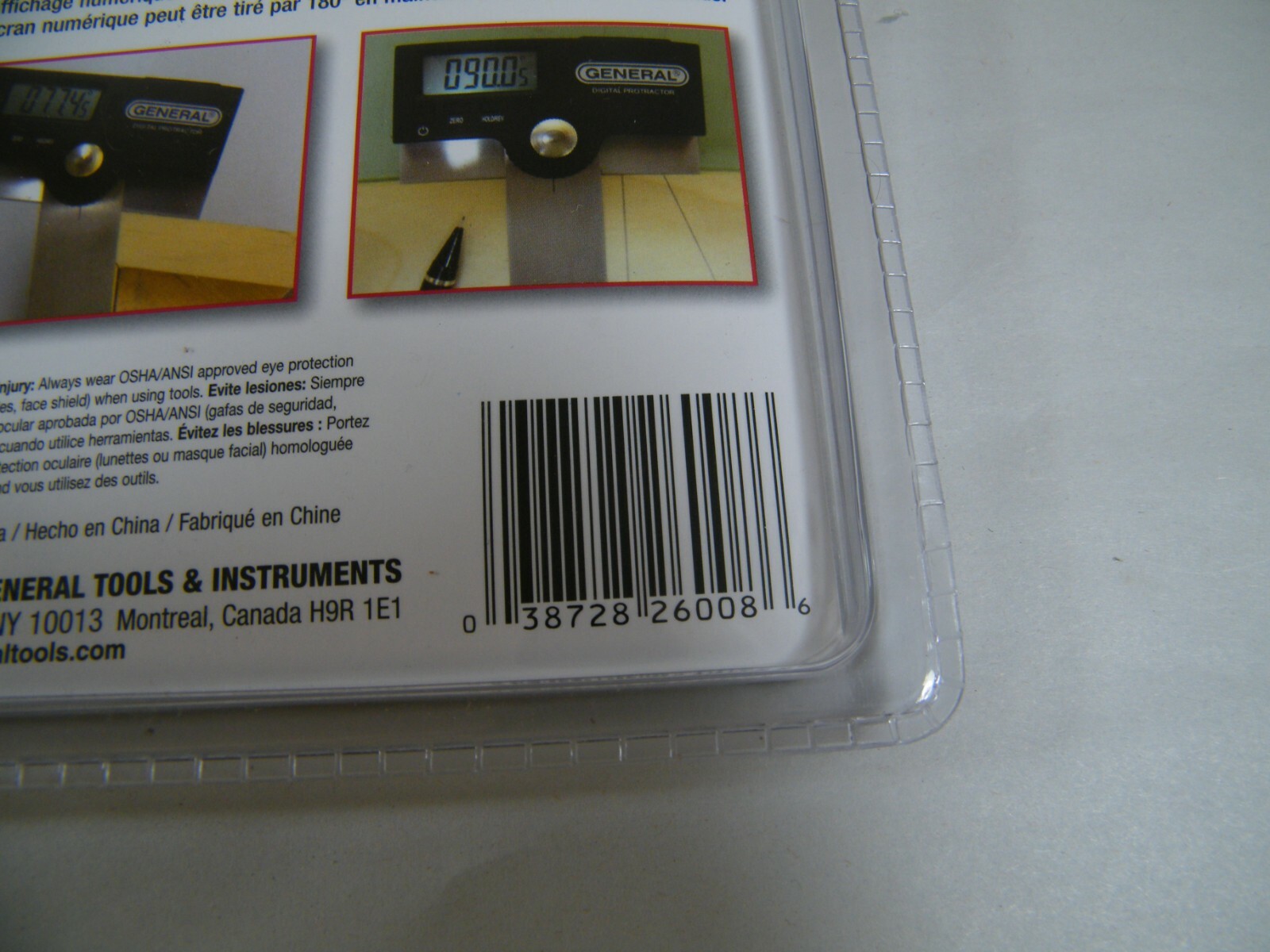 ULTRATECH GENERAL PRO-ANGLE 6" DIGITAL PROTRACTOR 0-180 DEGREES NO. 1702, NEW