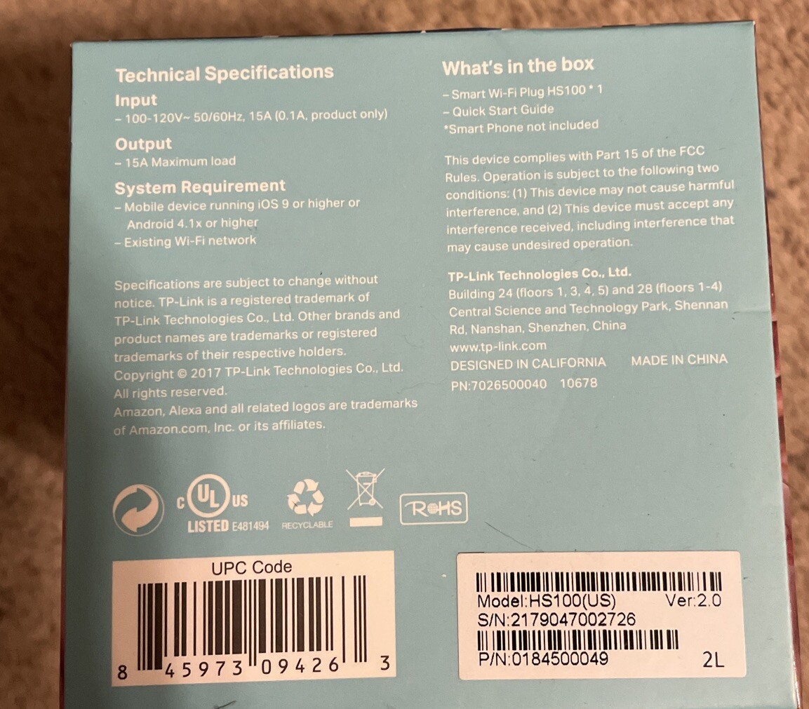 TP-Link HS100 Wi-Fi Smart Plug Kit