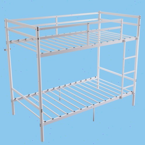 Double bed A double bed with a ladder and a two-level guardrail