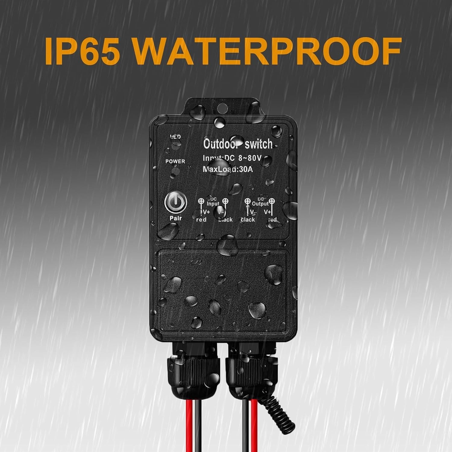 Waterproof 12V Remote Control Switch, Low Voltage DC 8-80V 30A Relay Wireless Re