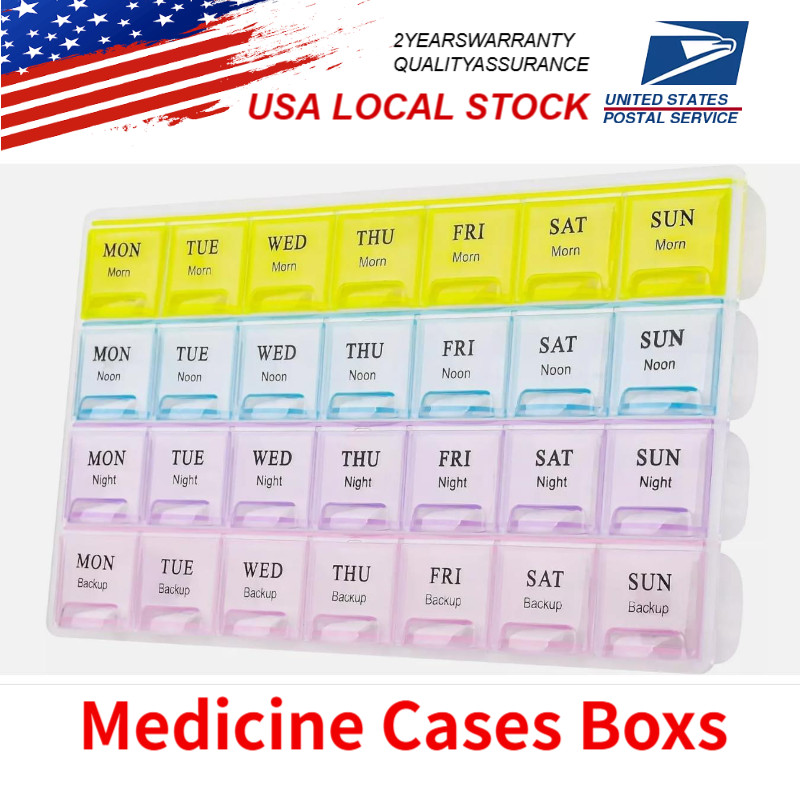 For Vitamins Extra Large Weekly Pill Organizer 2 Times A Day Medicine Cases Boxs