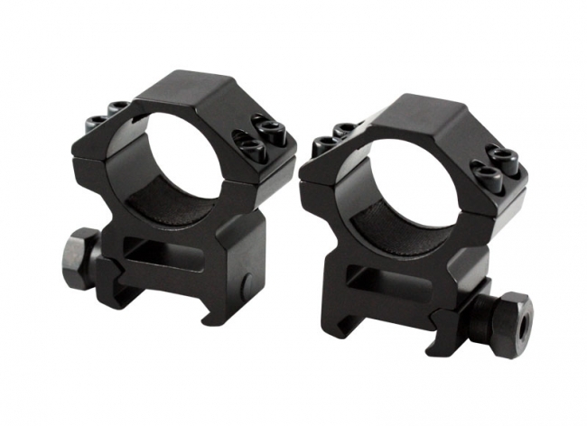 Scope Ring 1" Pair Medium Rise Fit Weaver Picatinny Rifle Rails Black Aluminum