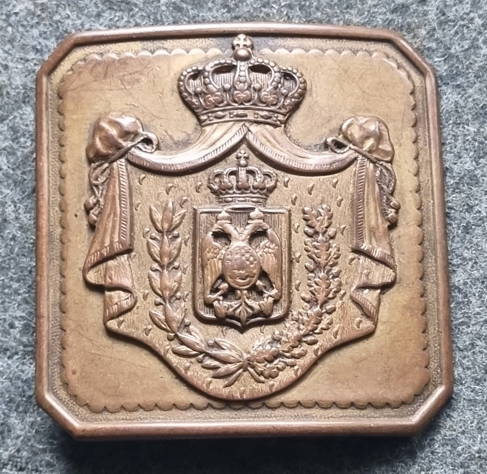 KINGDOM OF SERBIA MILITARY BUCKLE SERBIAN KINGDOM ROYAL ARMY "SORLINI VARAZDIN"
