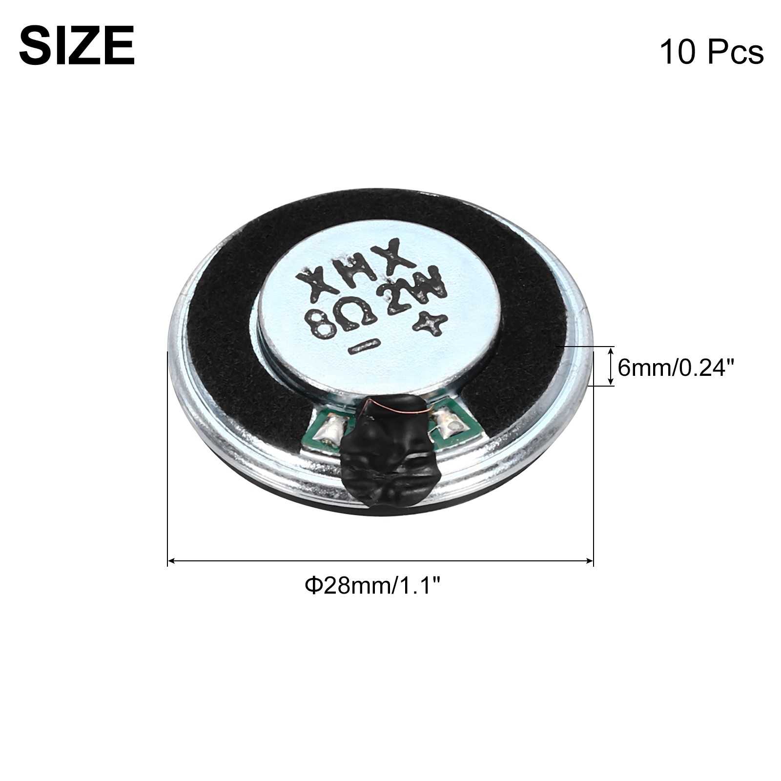 10 Pcs 2W 8 Ohm Small Speakers Metal Shell Round Internal Micro Magnet Speaker