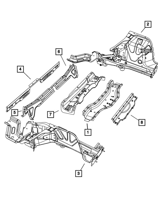 Genuine Mopar Rear Seat Cross-Member Right 68084084ac