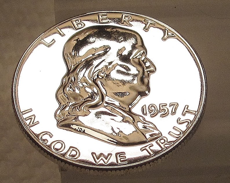 1957  Gem  Proof  Franklin  EYE CANDY " Blast  White Absolute Beauty "  #729 ~ 1