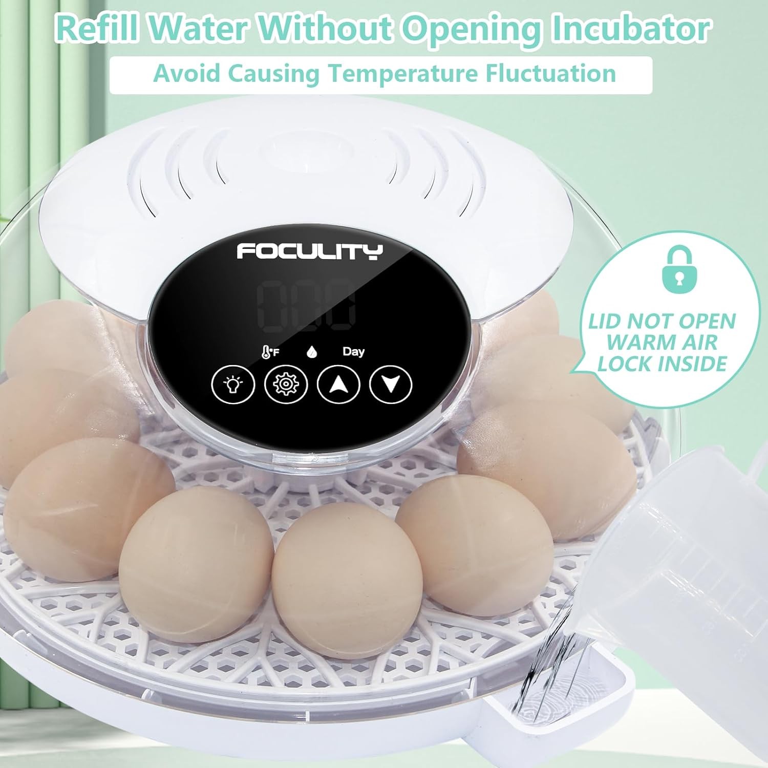 12-Egg Automatic Temperature-Controlled Hatching Incubator for Chicks