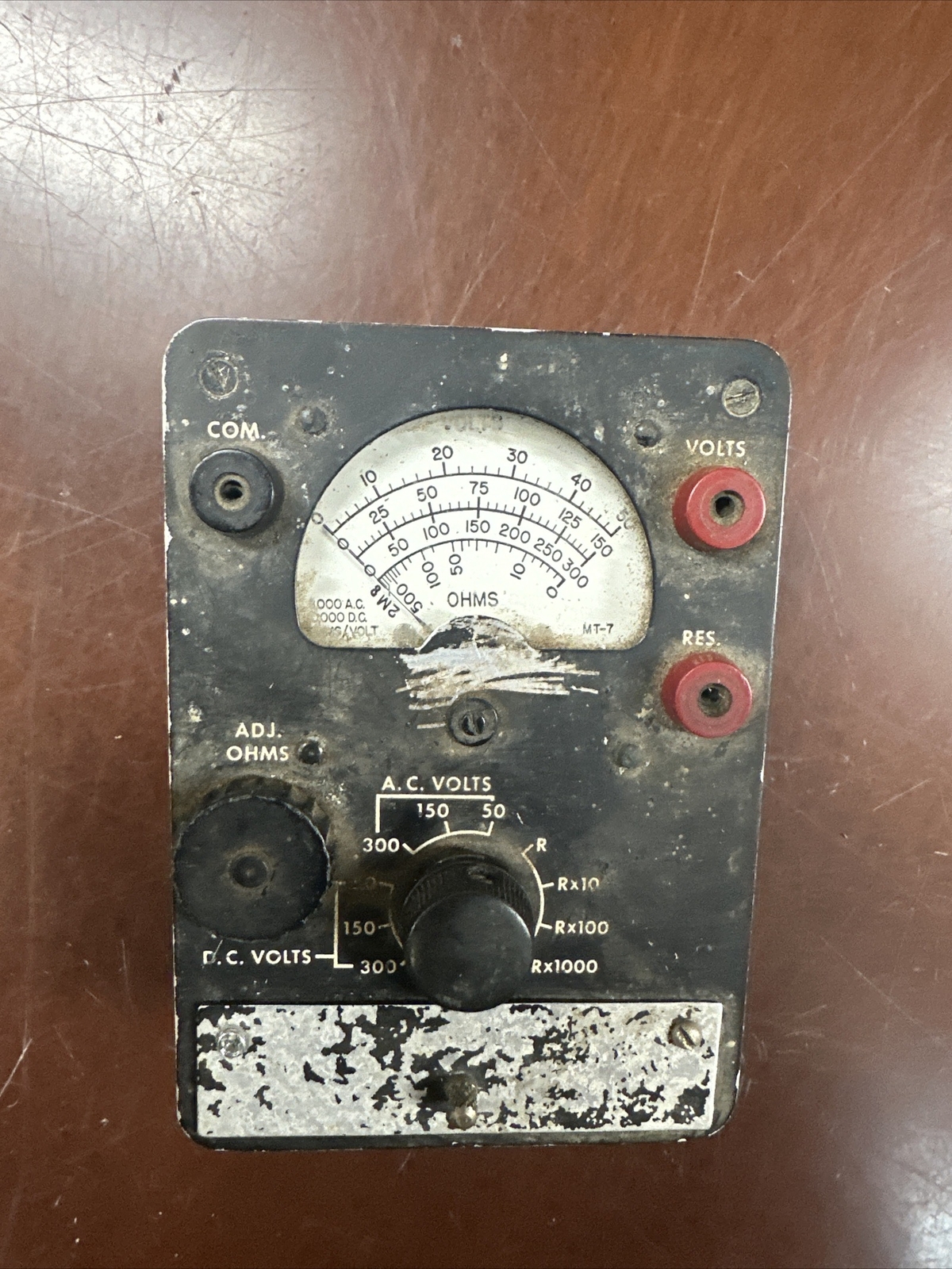 Vintage IBM Voltmeter OHM Meter Model MT-7 Multimeter Untested Rare