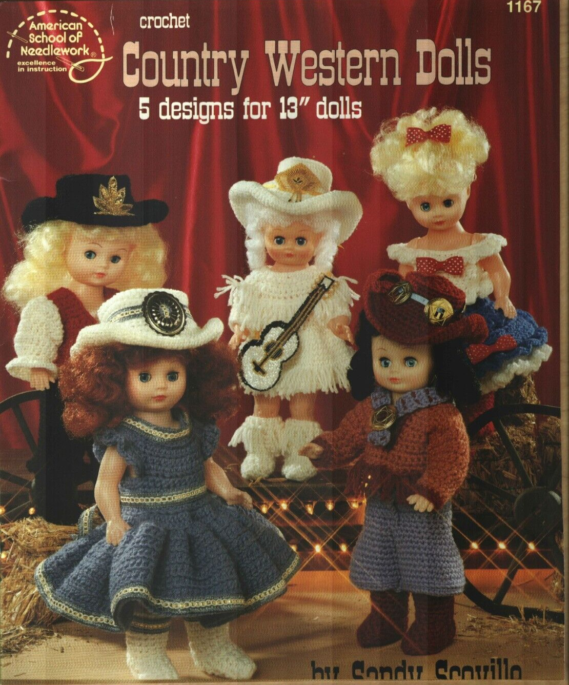 NEW COUNTRY WESTERN DOLLS FOR 13" DOLLS 5 COWGIRL DESIGNS CROCHET PATTERN BOOK