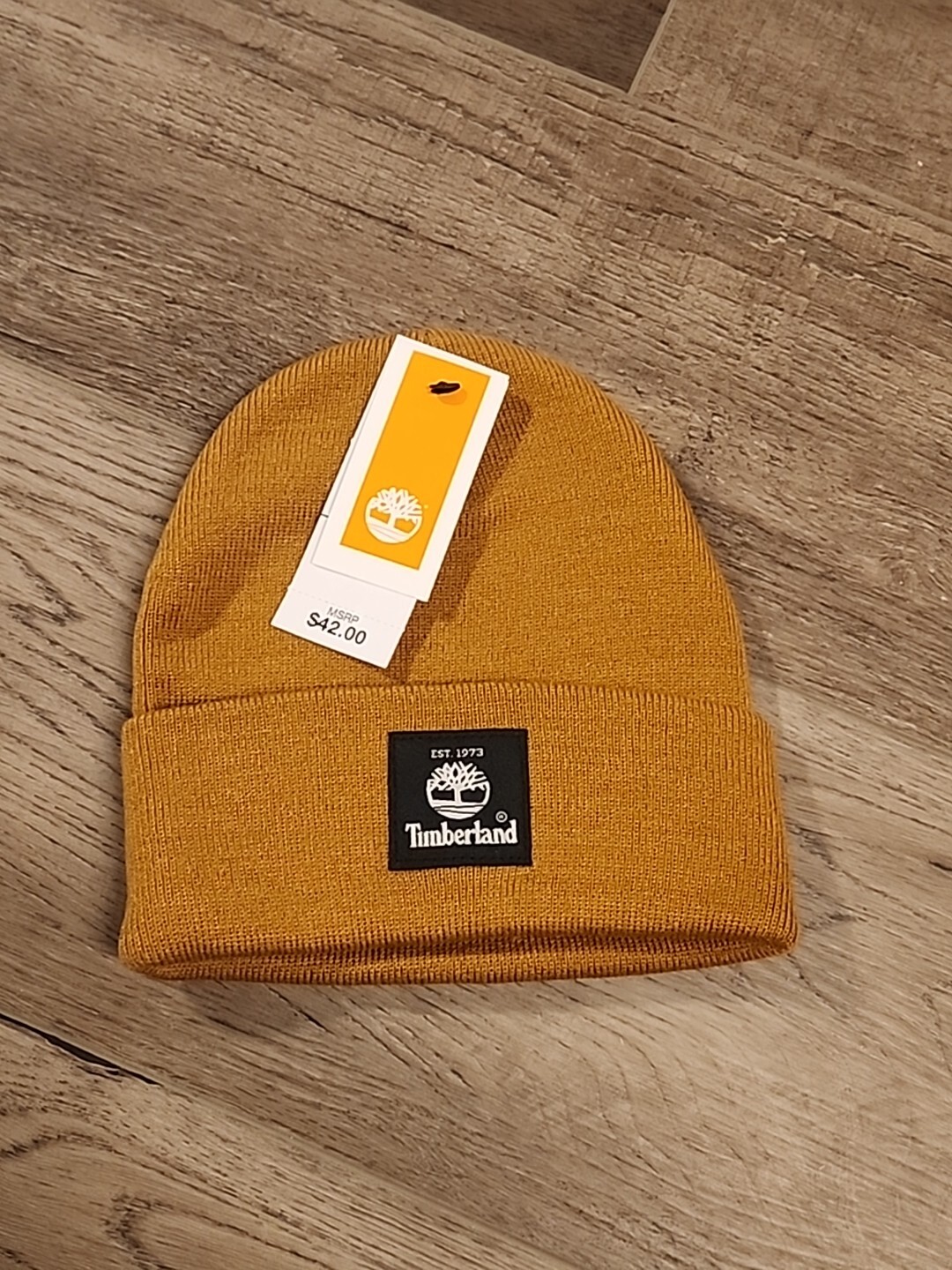 Timberland Men's Short Watch Khaki Beanie Hat One Size