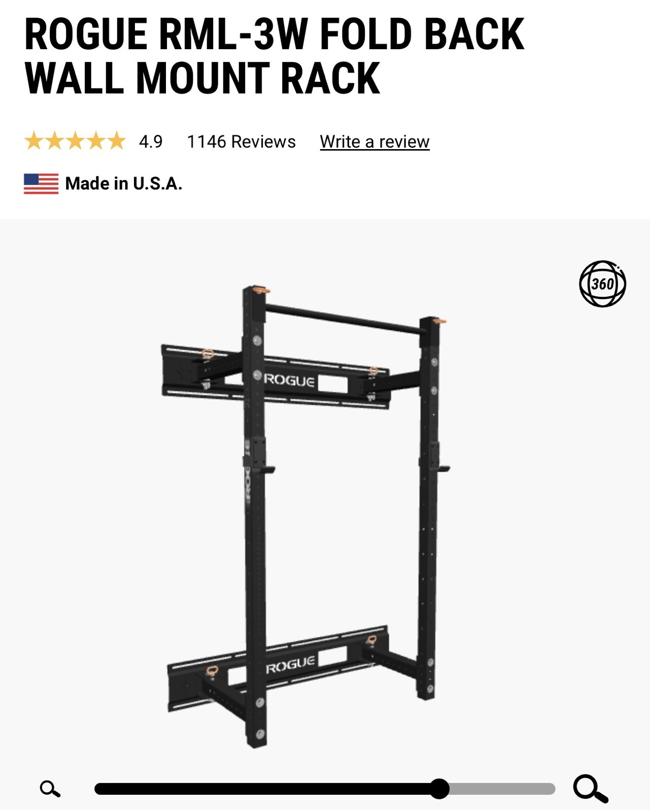 ROGUE RML-3WC FOLD BACK WALL MOUNT RACK