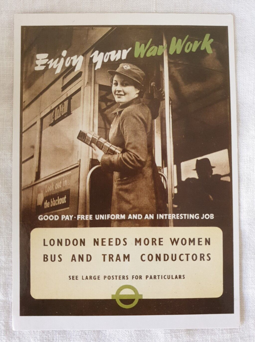 1942 Recruitment Poster Reproduction London Transport Women Conductors War Work