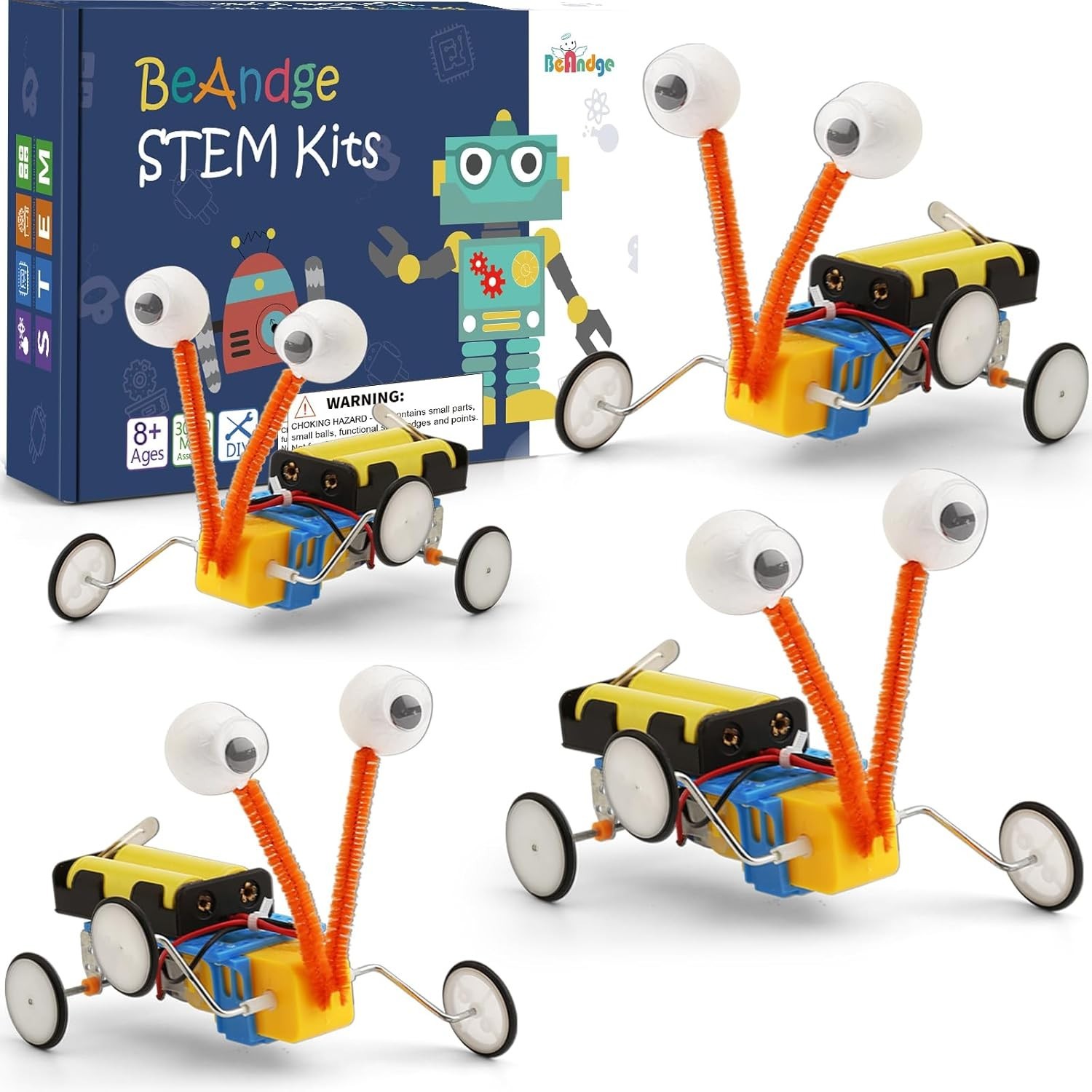4 Set Bulk Robot Kits for Kids 8-12, STEM Crafts Robotics Science Projects STEM