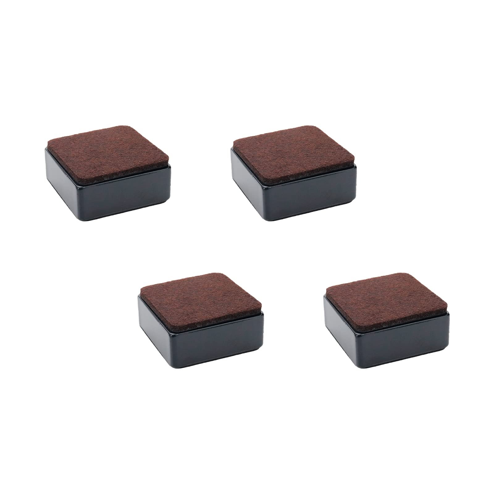 Black Square Self Adhesive Steel Bed Furniture Risers 60x30mm 1.18 Inch