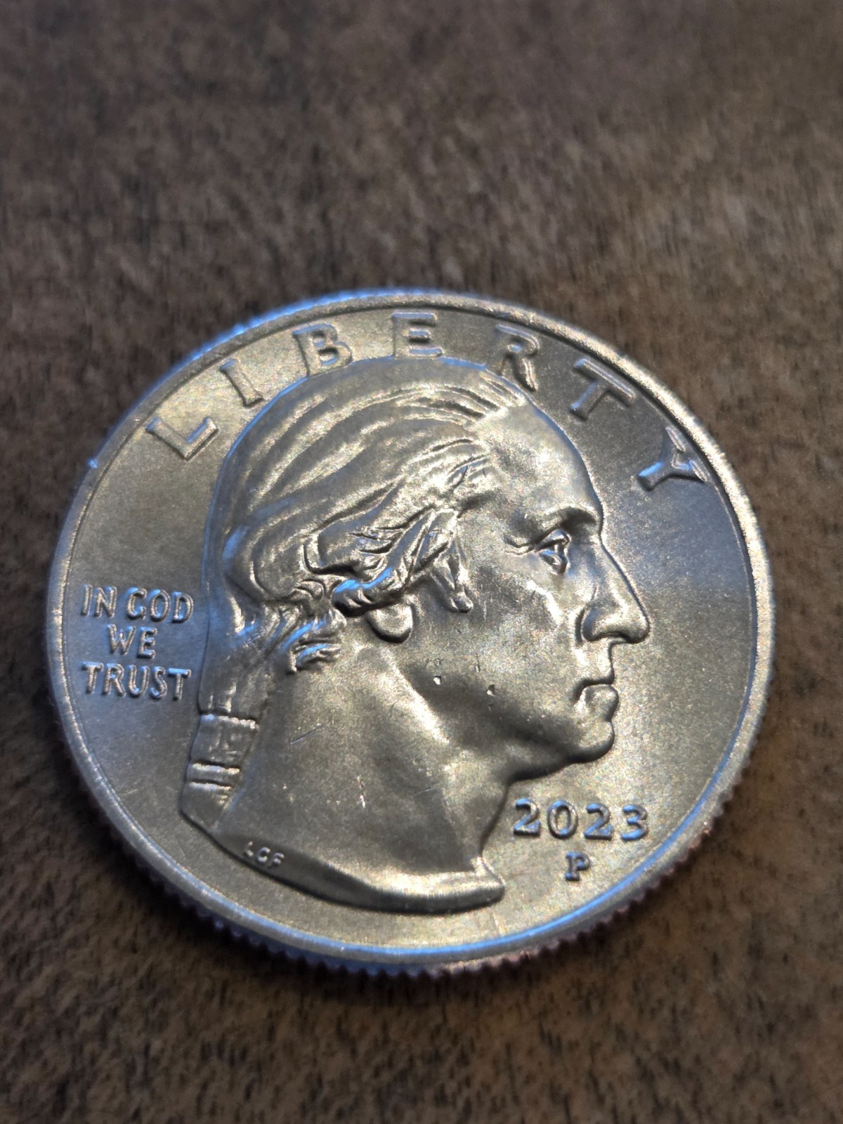 👉 RARE Jovita Idar Quarter 2023 P mint ERROR "In Cod We Trust".