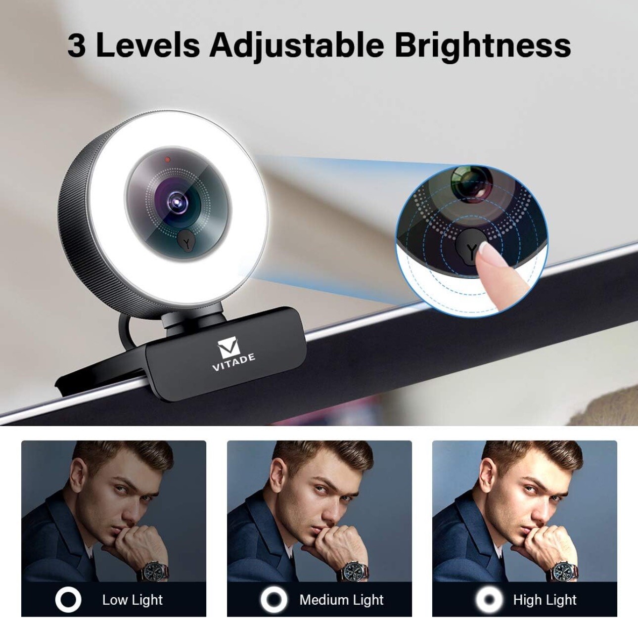 Vitade 960 1080p USB Pro PC Webcam - Black