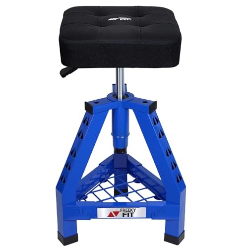 Adjustable Shop Stool,Garage Mechanic Stool Chair,Work Seat Blue/24.4-28.3 Inch