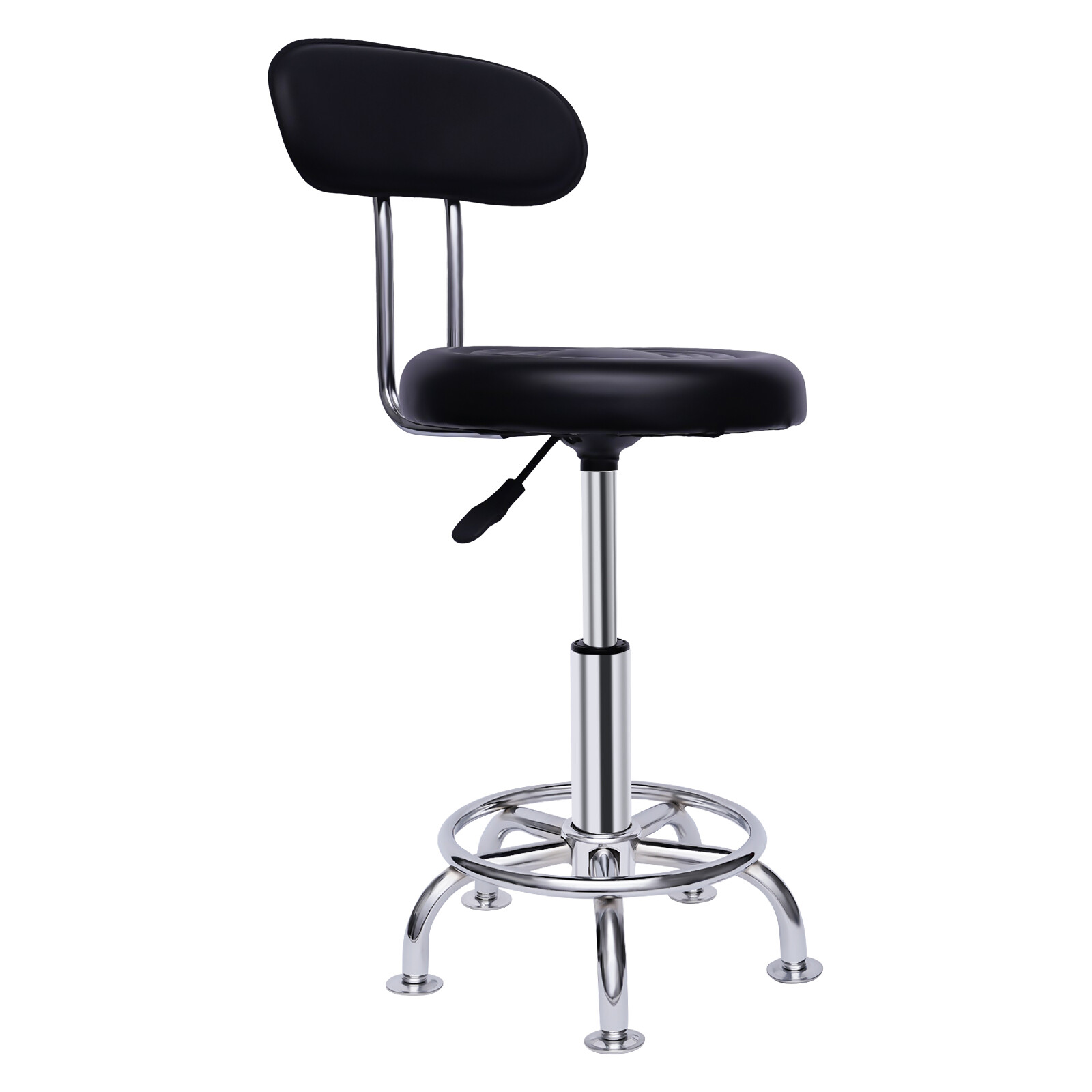 Hydraulic Garage Work Chair Leather Work Shop Stool Bench Height-Adjustable