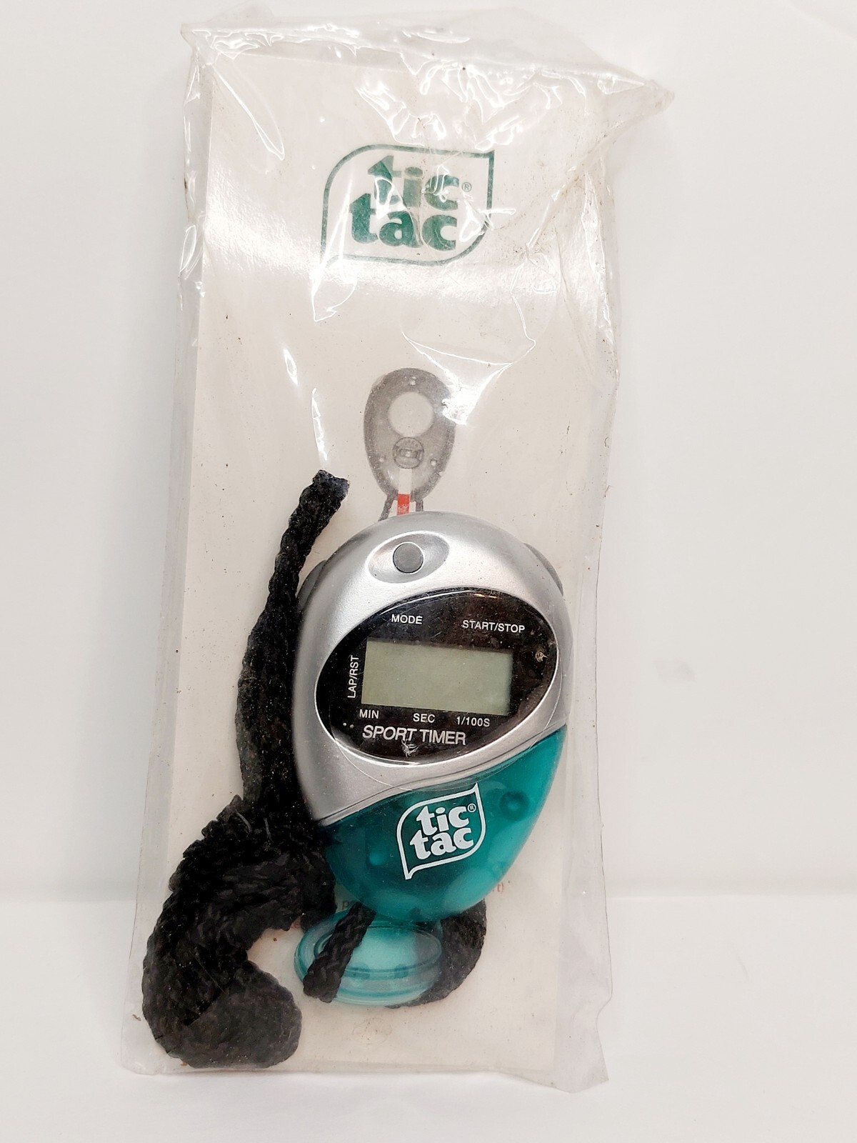 TIC TAC Sports Watch Sport Timer With Cord Brand New, Sealed Teal Stop Watch
