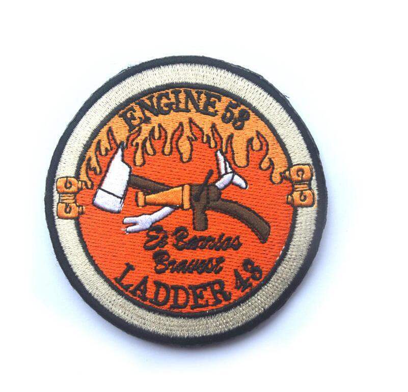 LADDER 43 ENGINE 53 FIRE MILSPEC U.S. ARMY TACTICAL BADGE HOOK PATCH *01
