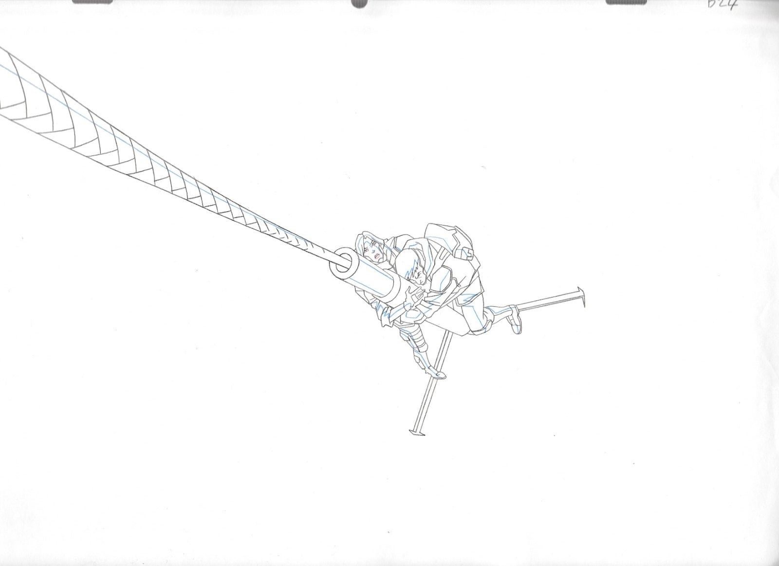 2009 GI JOE Cartoon Animation 14X9.75" Pencil Drawing DUKE & SCARLETT B24-57