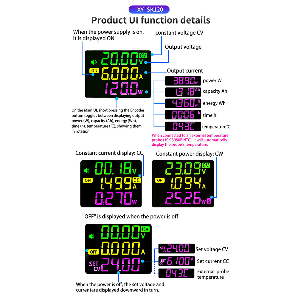 120W DC Adjustable Step Up Down Buck Boost Power Supply Voltage Regulator Module