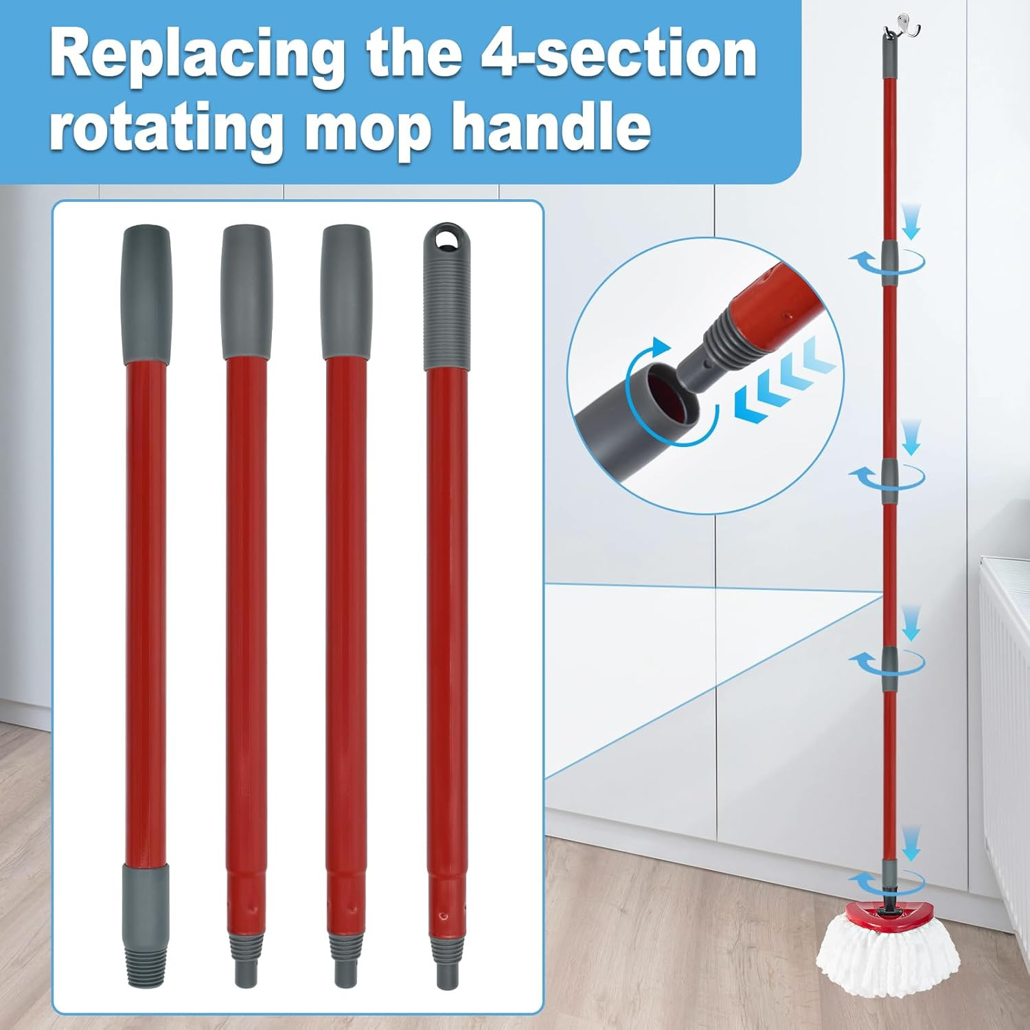 O-Cedar Spin Mop Replacement Handle Adjustable